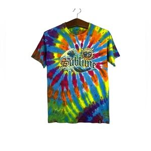 4:20 by SUBLIME T-Shirt Hippie Rainbow Tie Dye Logo Graphic Wave Ocean 2017 Sz S